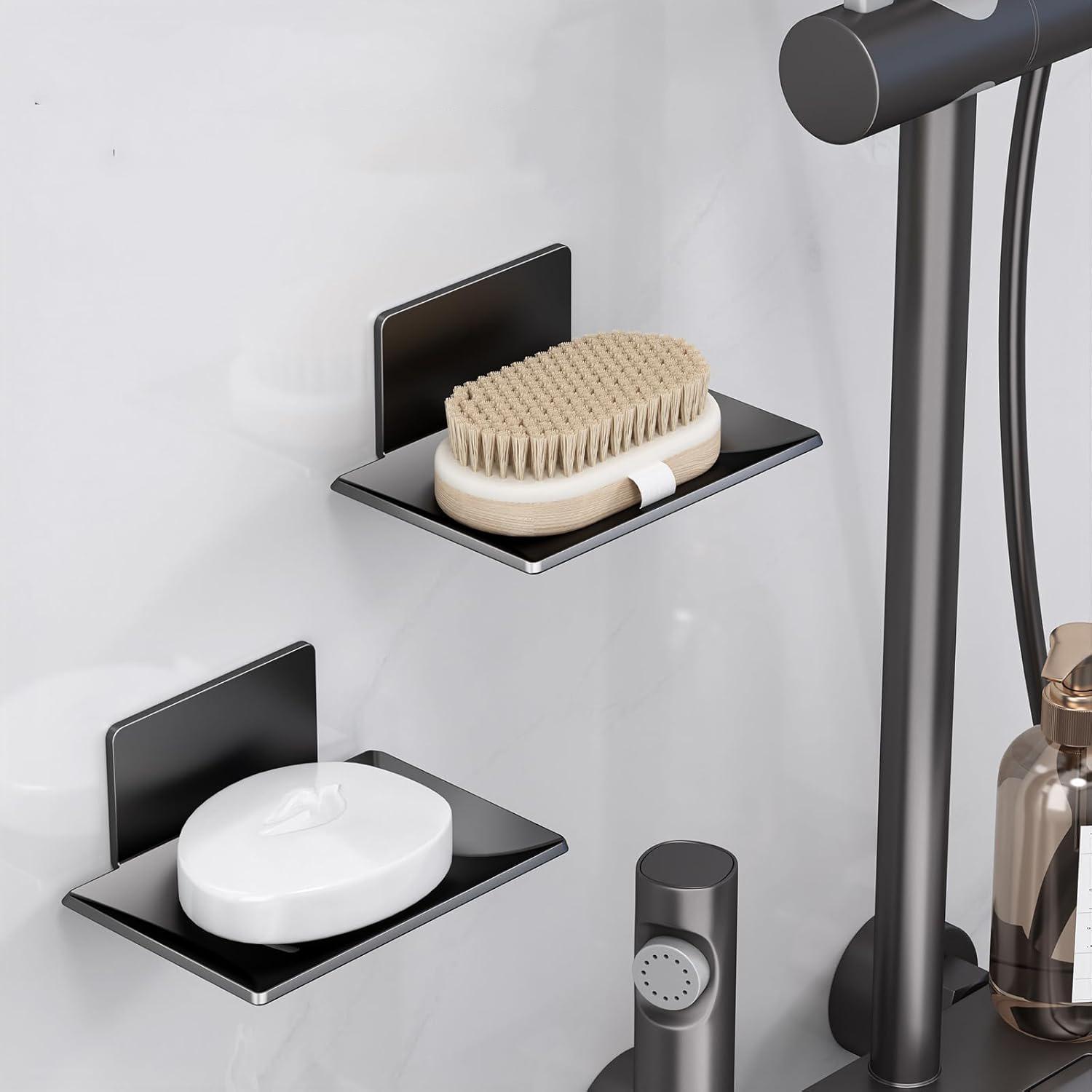 

Stainless Steel Bathroom Shower Storage Soap Tray Soap Mesh Rack Soap Dishes Wall Mounted Drain Soap Dish Box