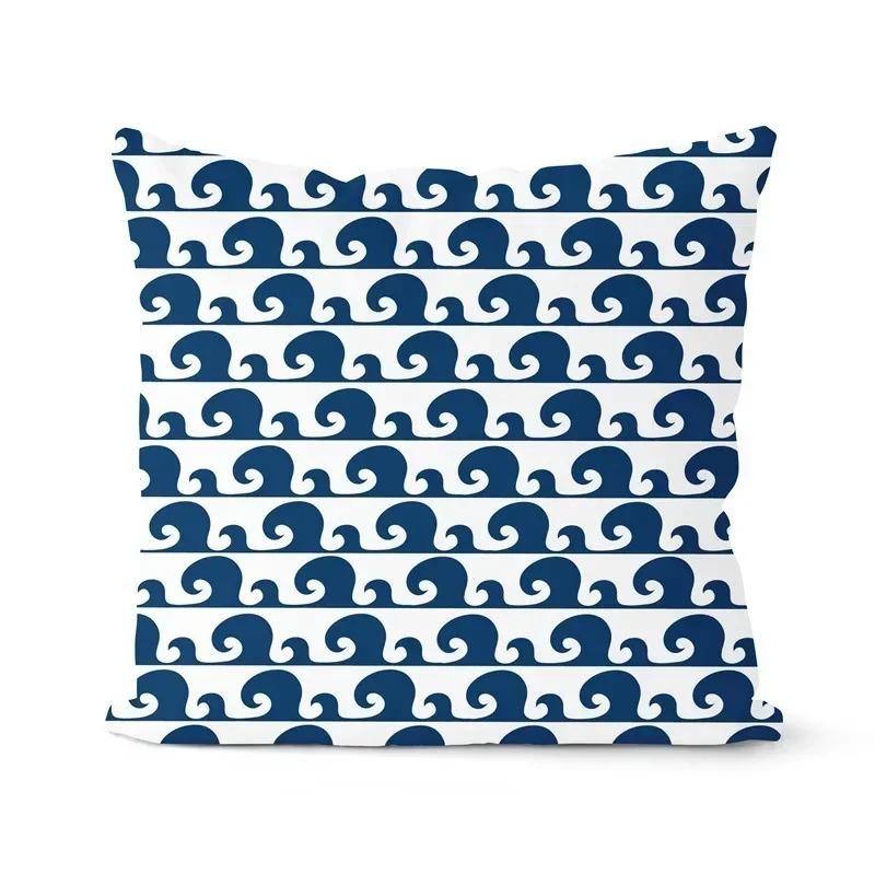 Home Decor Nautical Pattern Anchor, Crab, Shell Pillow Cover Pattern Cushion Covers For Sofa Bedroom Car Pillow Covers