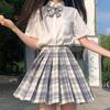 Authentic E-Sports Girl Camellia Plaid Skirt Set - Spring/Summer Gentle Cut