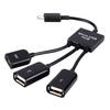3in1 Micro USB HUB OTG Male To Female Dual USB 2.0 Adapter Cable for Samsung