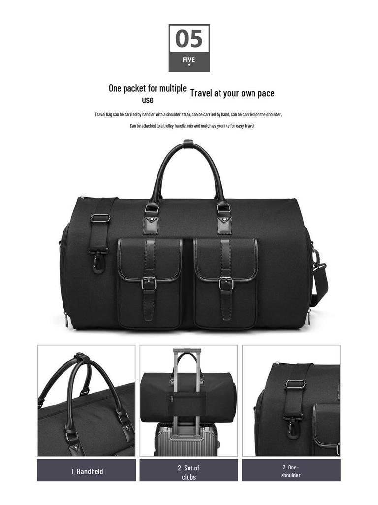 Men's Large Capacity Travel Suit Bag, Multifunctional and Foldable.