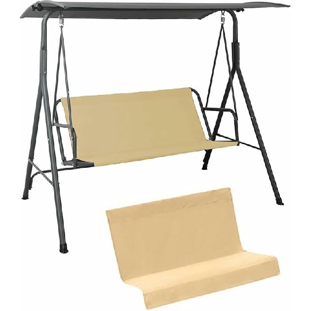 2/3 Seater Patio Swing Cover Chair Bench Replacement Covers Waterproof Heavy Duty 600D Oxford Cloth Swing Seat Cover,Swing Cushion Covers, for Patio