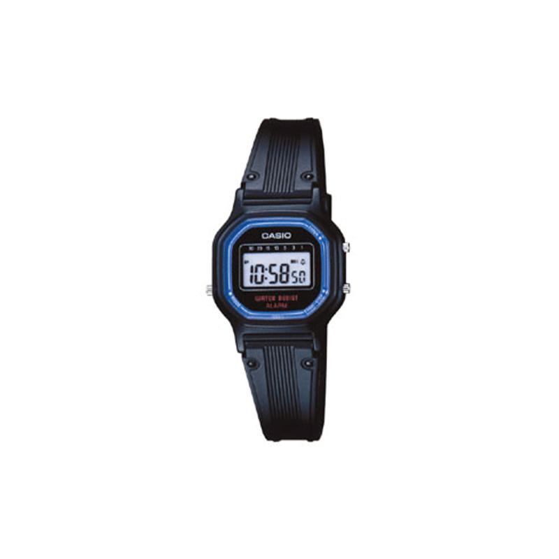 

Casio CASIOVINTAGE series-L digital display series black and blue classic square movement numbers quartz movement rubber strap Japanese and LA-11WB-1 синий