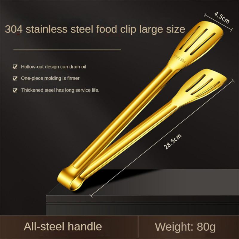 7/9/12inch 304 Stainless Steel Food Clip BBQ Grill Steak Food Clip Silicone Non-slip Handle Bread Tong Party Kitchen Accessories