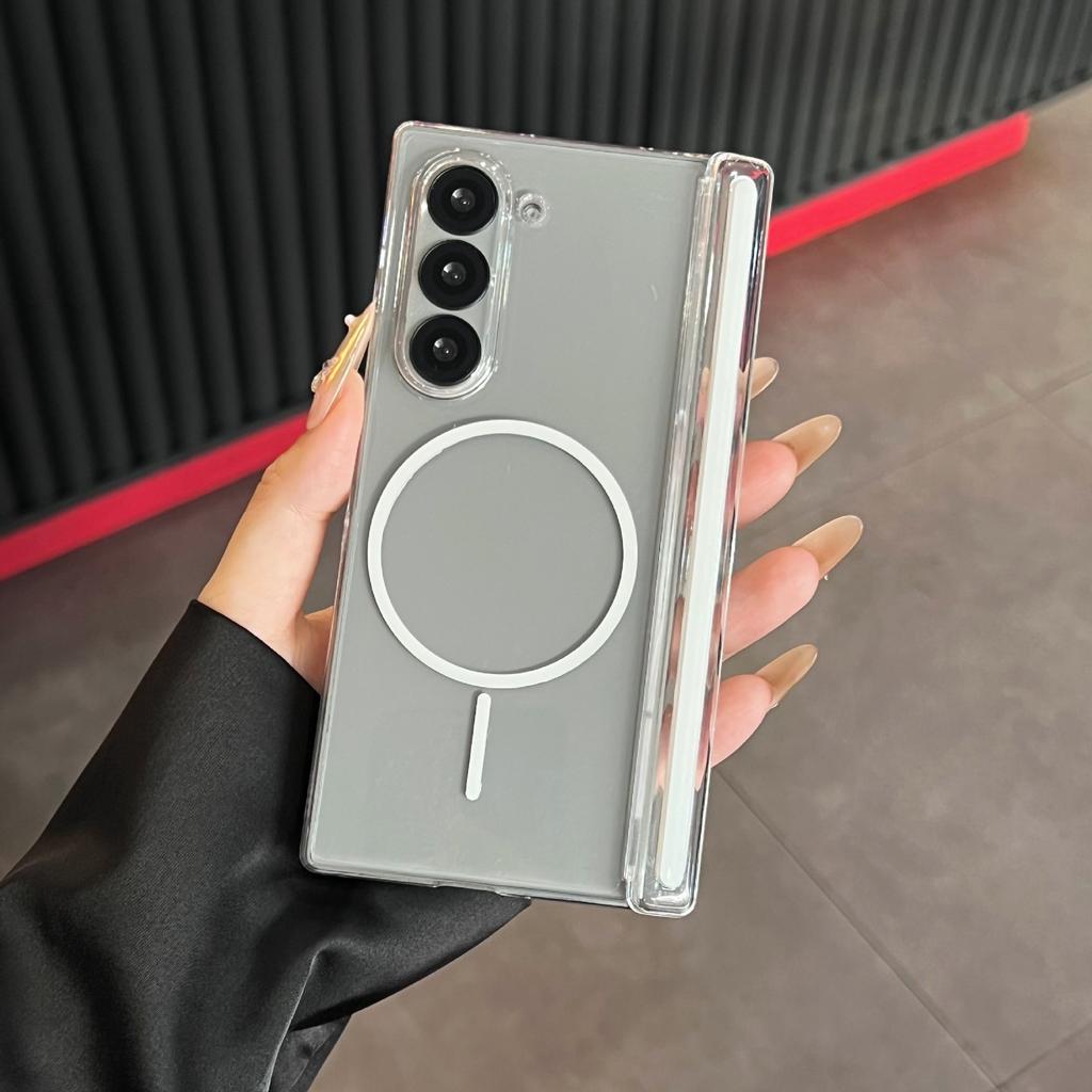 Applicable To Samsung Galaxy ZFold7 Folding Mobile Phone Case Matte Skin Feeling ZFlip7 Central Axis Magnetic Suction W25 Protection