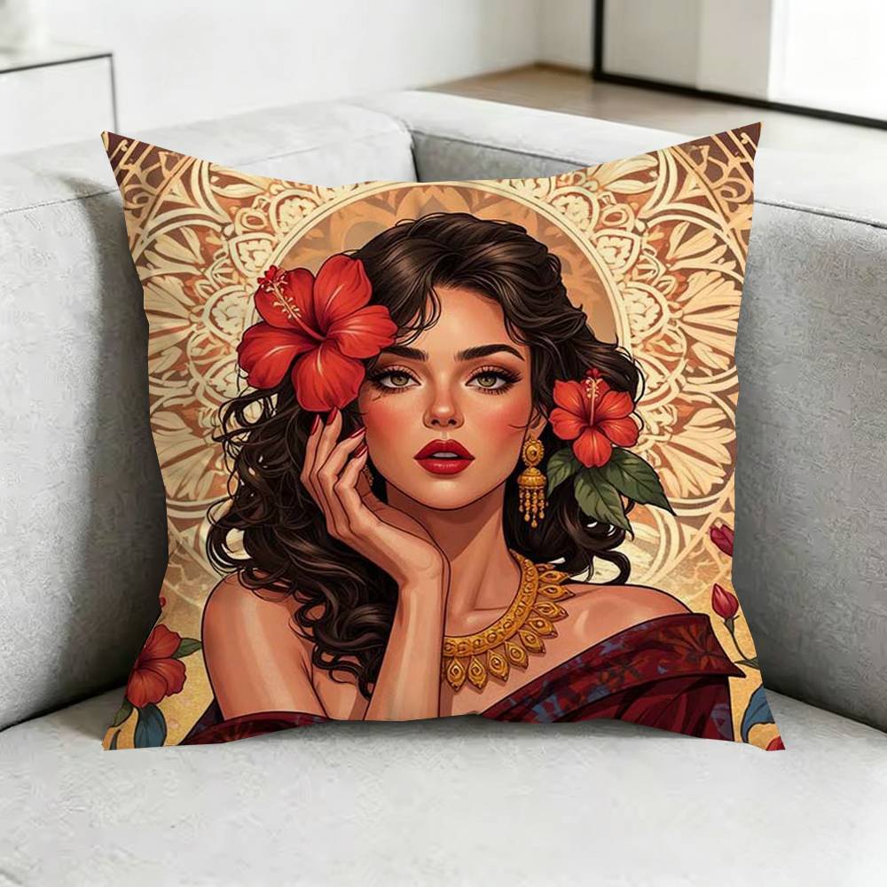 ART AlphonseE MMucha Pillow Case Square DoubleSided Sofa Cushion Cover Bedroom Bedside Pillow Gift