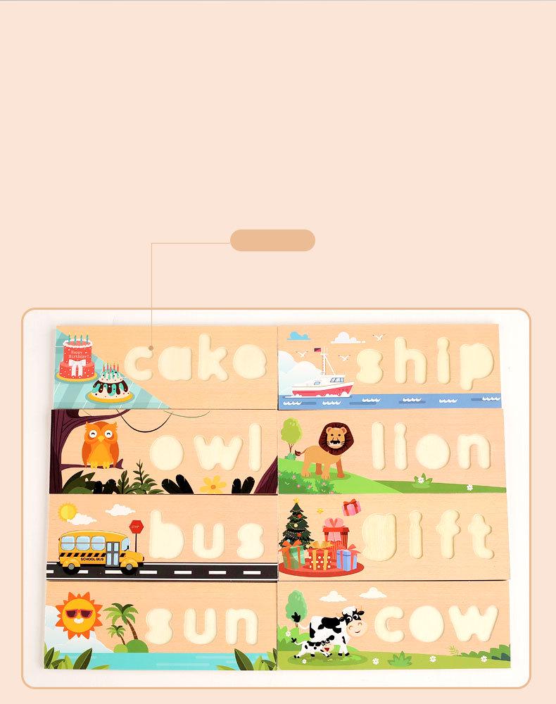 English Spelling Flashcards: Parent-Child Educational Battle Game with Wooden Blocks