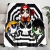 1PC The Powerpuff Girls printed blanket, all season lightweight home office outdoor nap multifunctional blanket A3