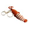 1/2Pcs Crochet Wool Shrimp Keychain Pendant Handcrafted Cartoon Design Animal Keyring Pendant Fashion Accessories