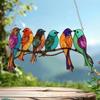 6 Birds Flat Sun Catcher: Perfect For Bird Lovers, Festive Decor, Outdoor Gardens, Windows & Walls