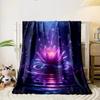 Glowing Lotus Blossom Tranquility Print Blanket Soft and Cozy Perfect for the Living Room Bed Sofa or a Nap,gift