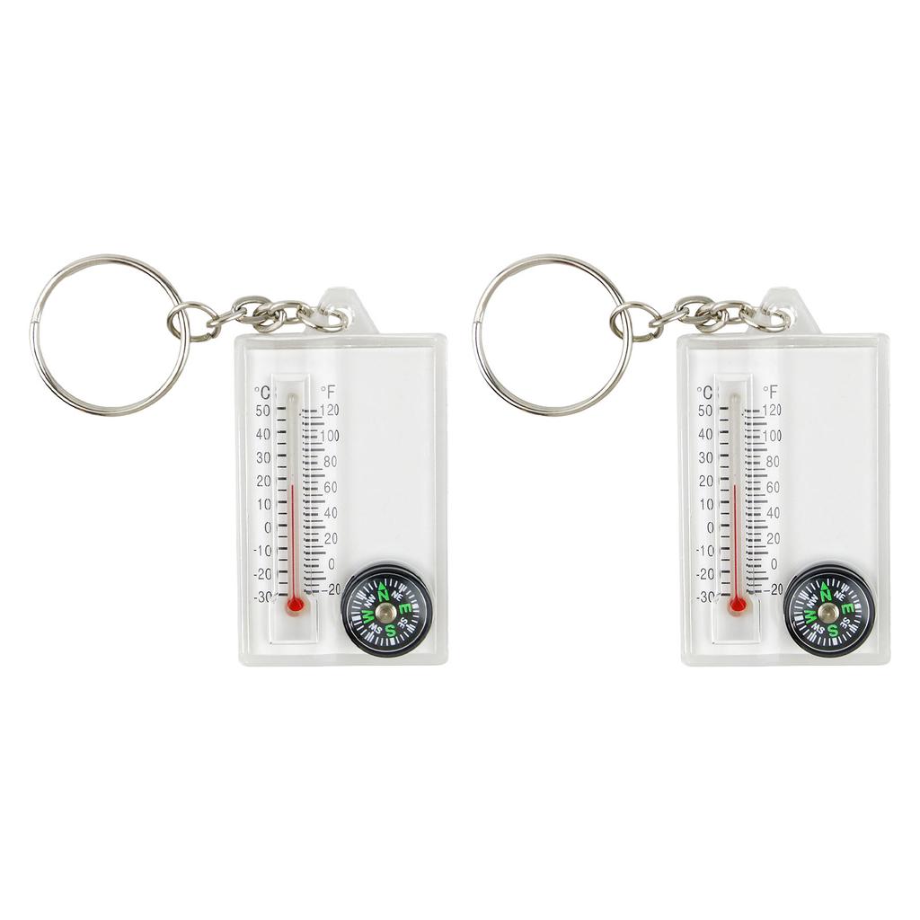 Pocket Survival Compass Multifunctional Guiding Compass Thermometer Keyring Pocket Sized Compass Keyring Compass Pendant