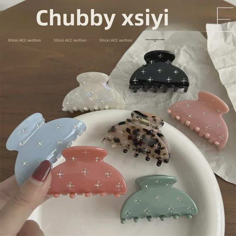 Teile Schönheit ~ Acetat Bonbonfarbe Haarspange mit Diamantnieten, Frisches Hai-Design, Elegantes & Kompaktes Haaraccessoire