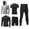Men's 5-Piece Quick-Dry Sports & Fitness Set: Gym, Running, Basketball - All Seasons