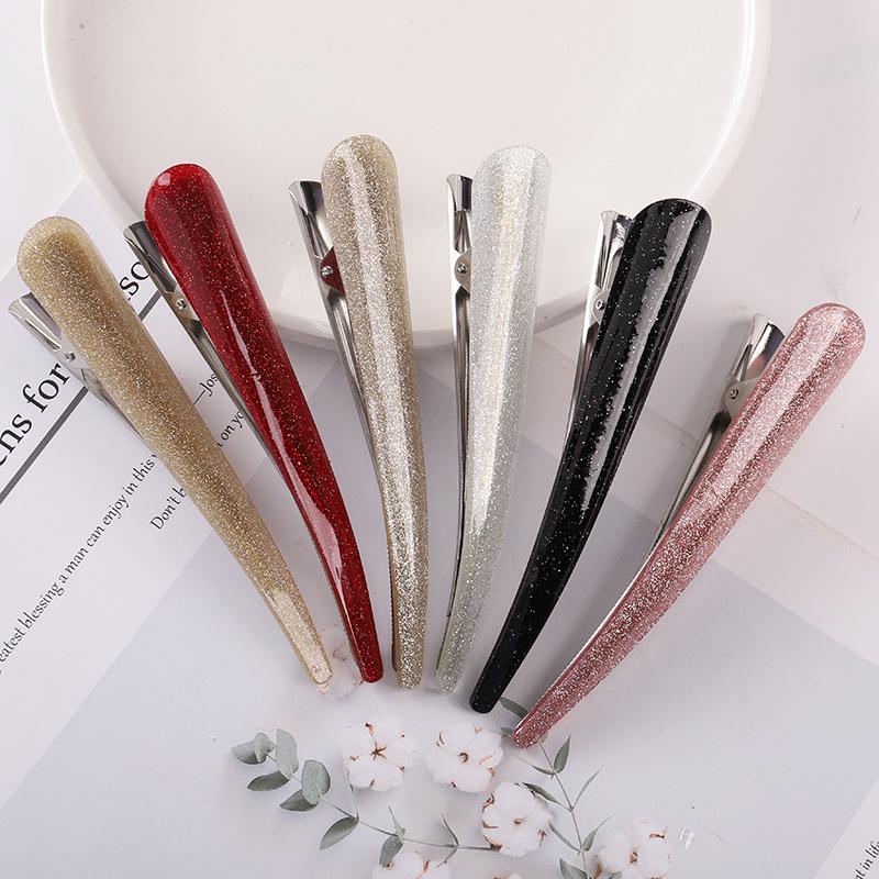 Korean Style Glitter Acetate Hair Clip for Chic Updos - Large Acrylic Clip for Elegant Hairstyles