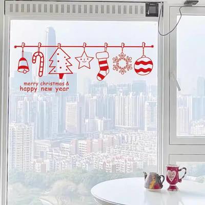 Self-Adhesive Christmas & New Year Wall Stickers for Home, Mirror, and Window Decorations