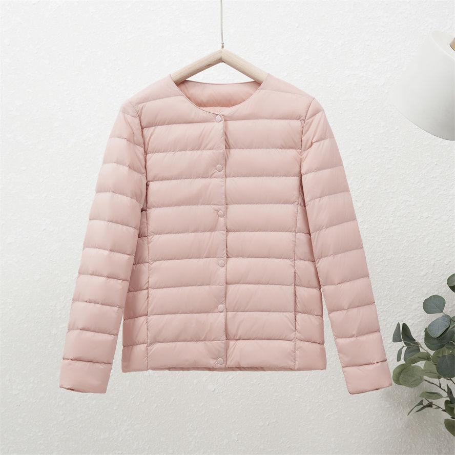 Lightweight and Warm White Duck Down Coat for Women, Simple and Stylish Outerwear