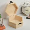 Wooden Hexagonal Jewelry Storage Box, Desktop Organizer for Rings, Necklaces & Small Accessories, Portable Design