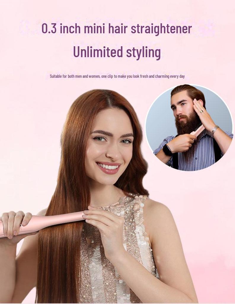Korean Portable Ionic Hair Straightening & Curling Comb - Dual Purpose Wireless Set