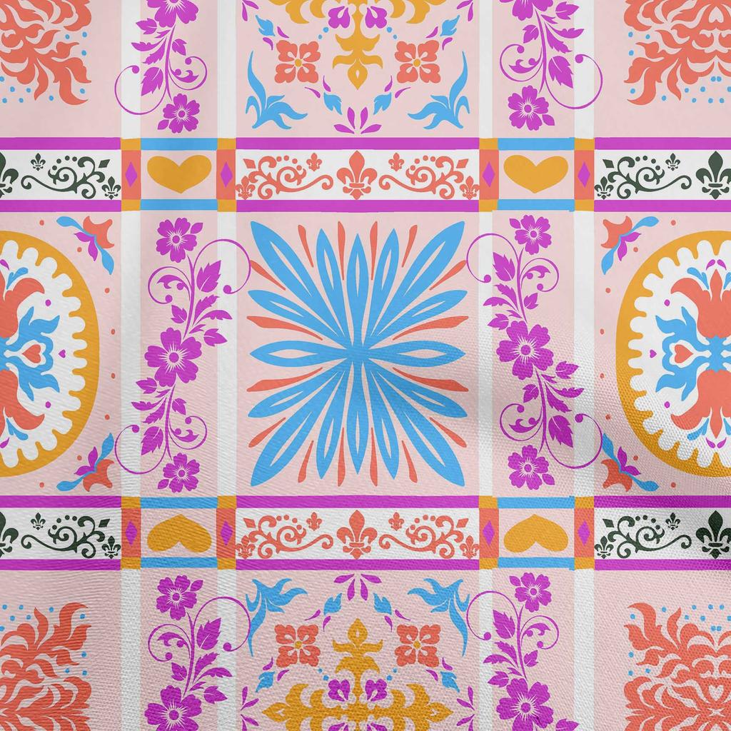 oneOone Baumwoll-Flex Dunkelrosa-Braun Stoff Asiatische Zierstoff für Bastelprojekte Dekoration Stoff Gedruckt nach Meter 40 Zoll