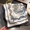 European American 70cm Small Square Imitation Silk Scarf - Printed Versatile Headscarf/Neck Protector