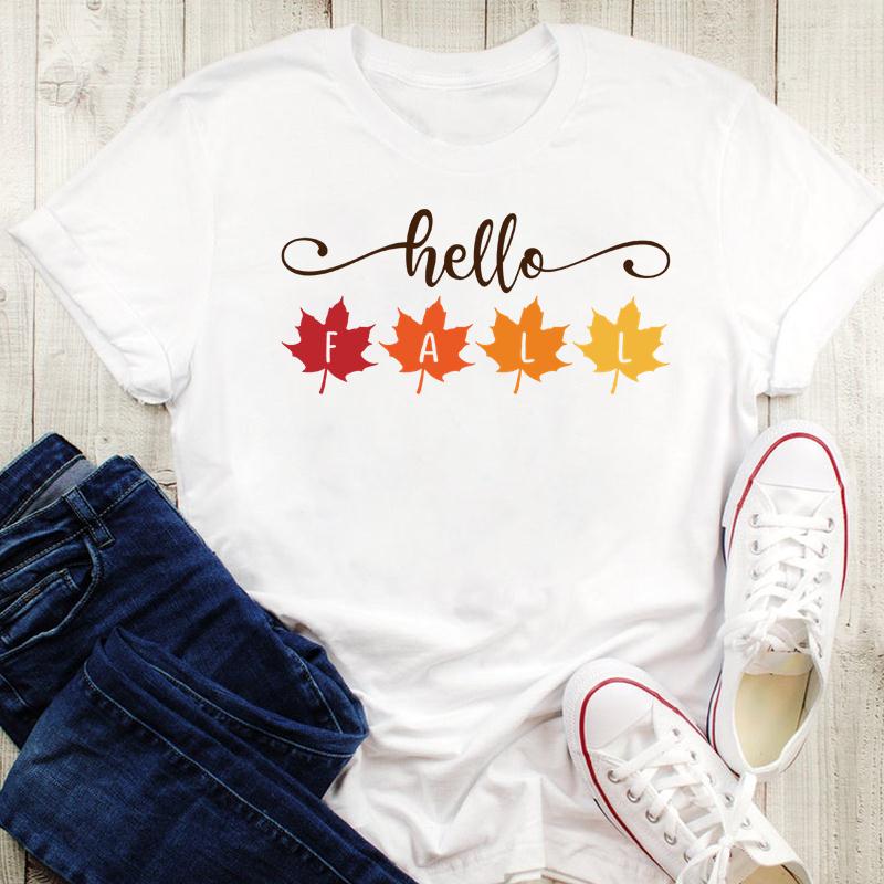 Damesebluse Grafisk trykk Gresskarstil Kaffe Krydder T-skjorter Høst Høst Halloween Oversized T-skjorte Dame 90-talls Tegneserie Topper