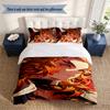 Kyojuro 3‑Piece Bedding Set Soft Microfiber Duvet Cover Pillowcases Comfortable Bed Linen for Bedroom Decoration
