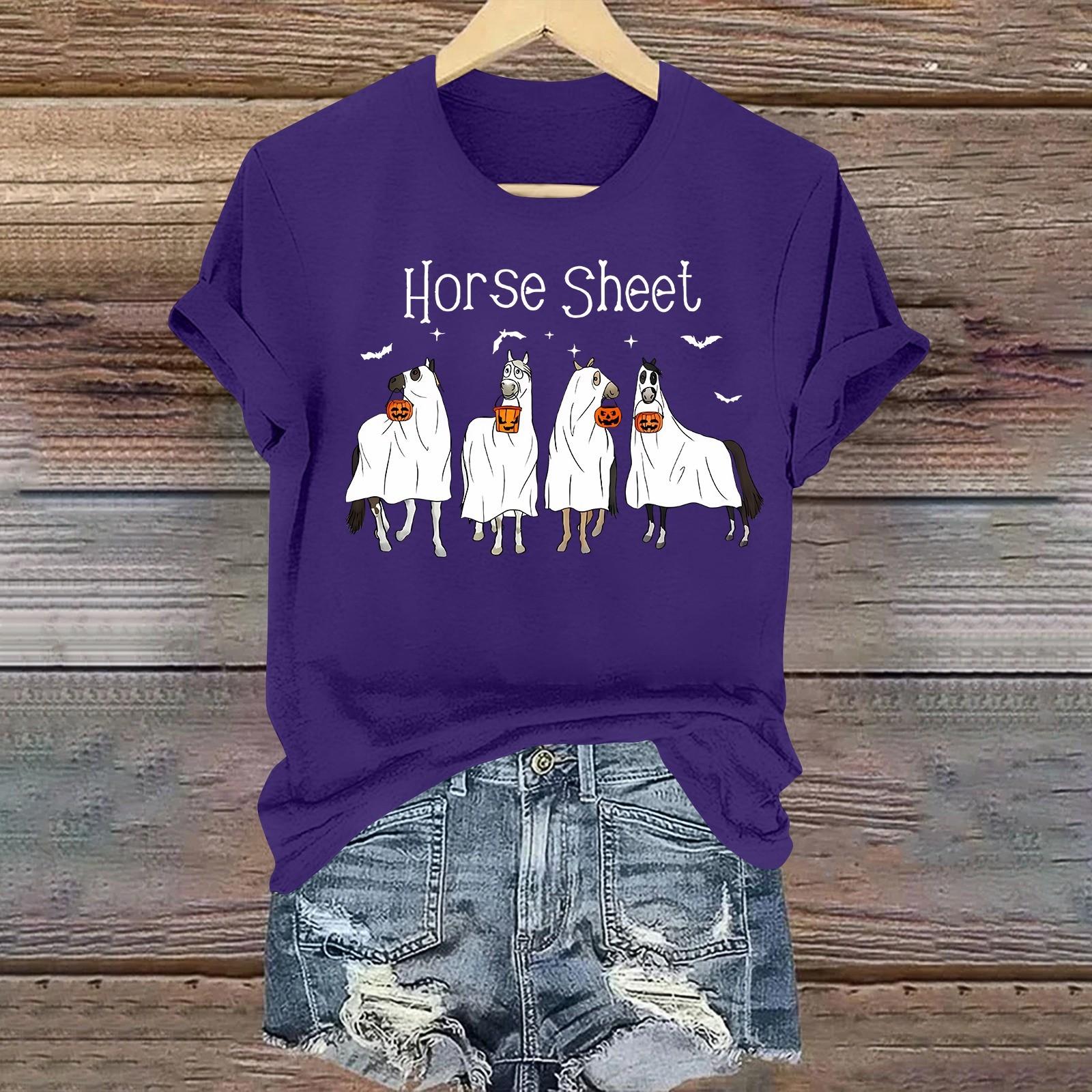 

Женская повседневная футболка с круглым вырезом и коротким рукавом, пуловер XL фиолетовый