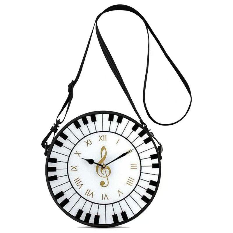 Women'S Personalized Vinyl Record Small Round Bag Can Be Carried And Carried Polyester Multi-Functional Cosmetic Bag Storage Bag