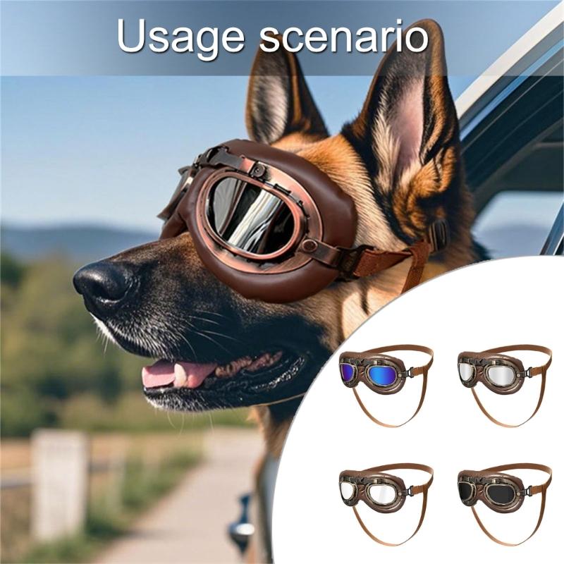 Retro Protective Eyewear For Canines Pet Dog Windproof Design Suitable For Mountain Journey Outdoor Play