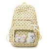 Schoolbag Japanese new fresh polka dot backpack student schoolbag women's large-capacity transparent pain bag junior high school backpack