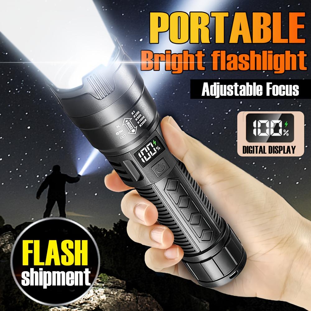 Portable Flashlight with Battery Display, Type-C Charging, Multiple Lighting Modes, Suitable for Home, Outdoor, Camping, Fishing