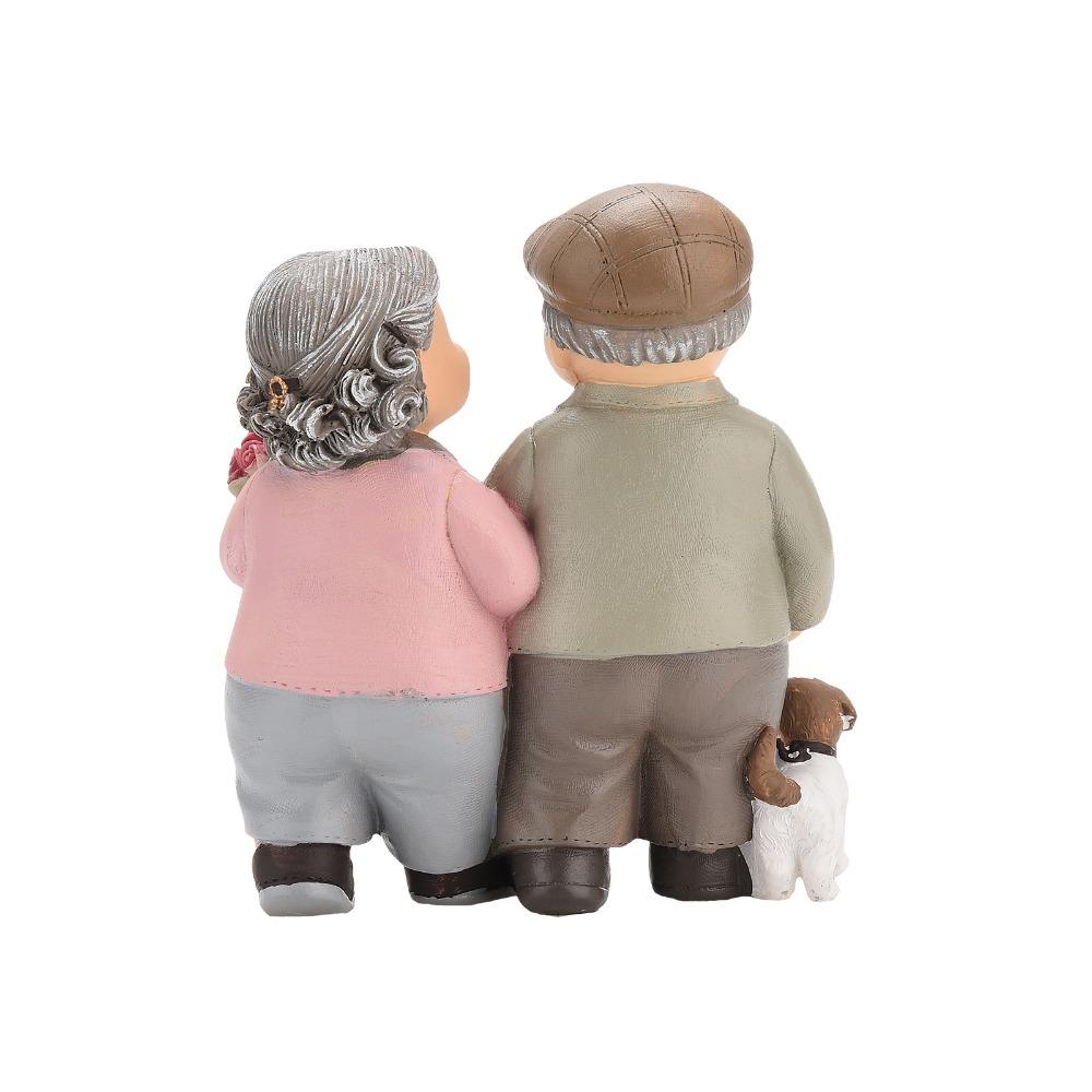 5in Grandpa Grandma Cake Making Statue Couple Anniversary Tabletop Decor Study Desk Display Piece