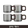 2/4/6pcs Heat-resistant Glass Tea Cup With Walnut Handle 120ml Mini Espresso Cup Set Ground Coffee Mug Glasses Brewing Teaware