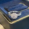 Chic Niche Micro-Pavé Zircon Diamond Ring - Round, Shiny, and Luxurious for Girls