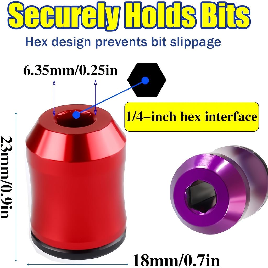Anti - Slip Magnetic Ring Bit Holder Strong Magnetic Screw Ring, Universal Magnetic Screw Holder for Drill & Screwdriver Bits,