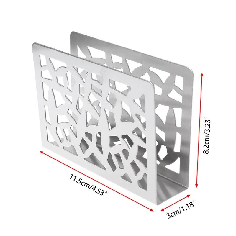 Nová krabička na ubrousky z nerezové oceli Držák na ubrousky Příbory Dutý design Dekorace stolu