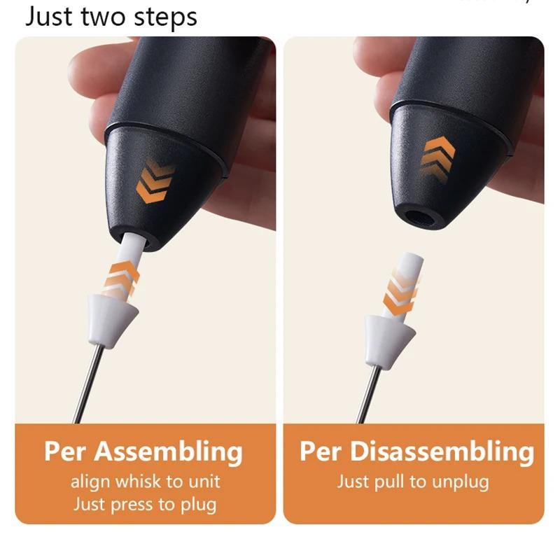 1Pc MINI Milk Frother USB Rechargeable 3 Speeds Foam Maker Coffee Whisk Mixer Electric Handle Blender Egg Beater Hot Cooking Tools