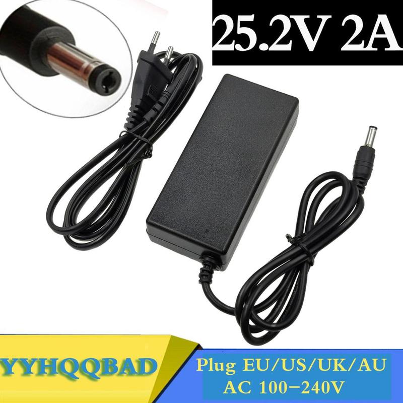 25.2V 2A Charger for 6S 21.6V 22.2V Battery Pack Ebike Scooter Charger