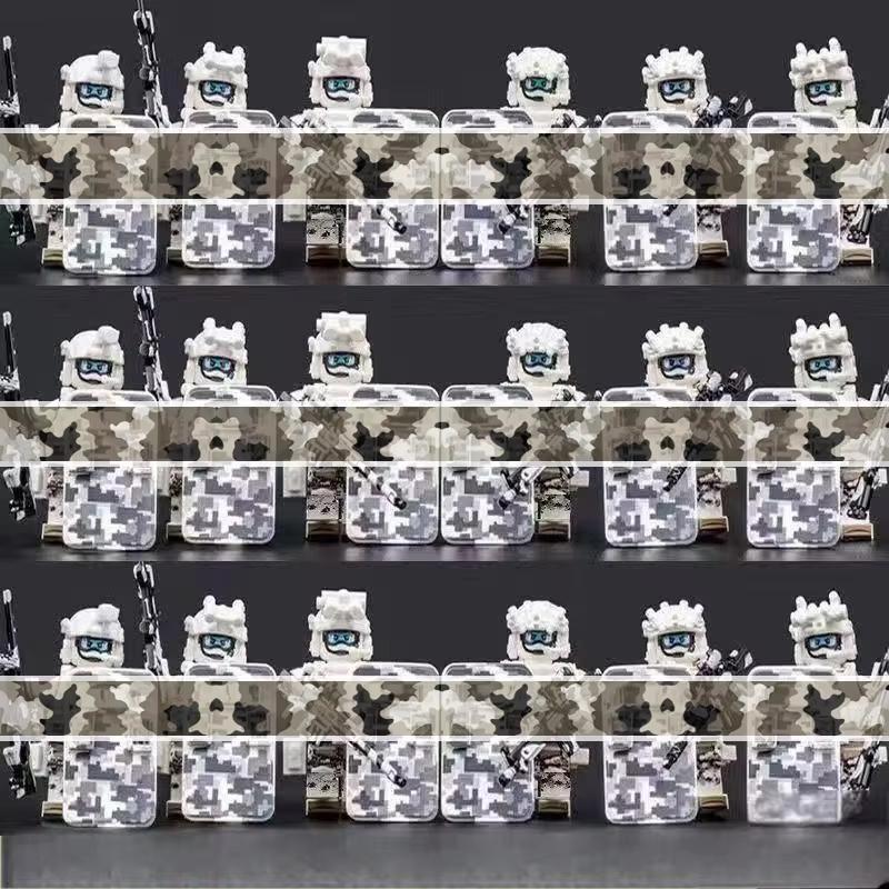 Military Mini Figures Collection Set, Special Forces Camo Commando Building Blocks, Army Role Play Toys Gift for Boys Children