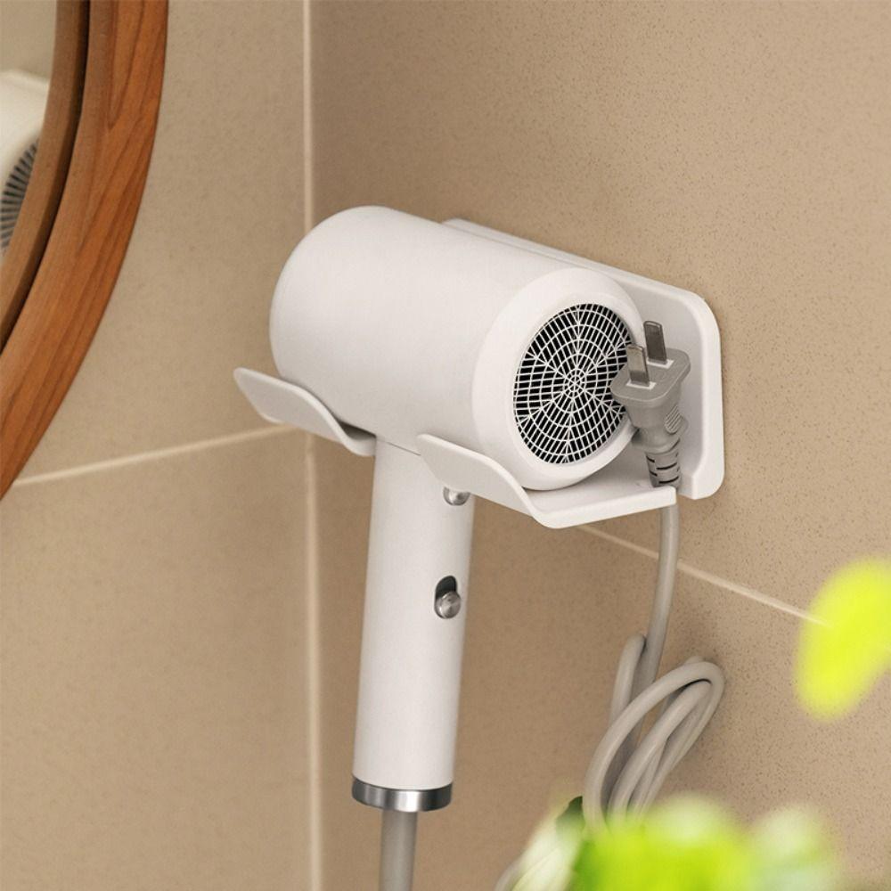Wall-Mounted Storage Rack Space Saving Storage Shelves Hair Dryer Holder Storage Bracket Hook