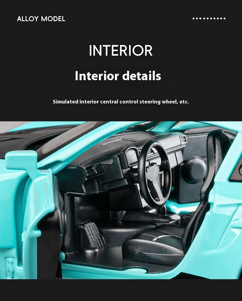 1/32 Porsche GT3 RS Supercar Alloy Diecast Metal Model Computer Desktop Ornaments Sound & Light Toy Children Birthday Toy Gift