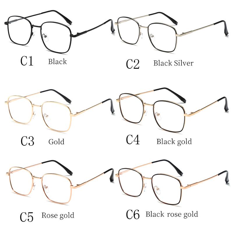 Square Metal Photochromic Anti Radiation Eyeglass For Woman Men Photochromic Sunglasses Anti Blue Light Eye Protection Glasses