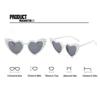 2PCS Heart Shaped Glasses With Faux Pearl Trendy Plastic Frame For Festivals Parties Vacations And Hiking