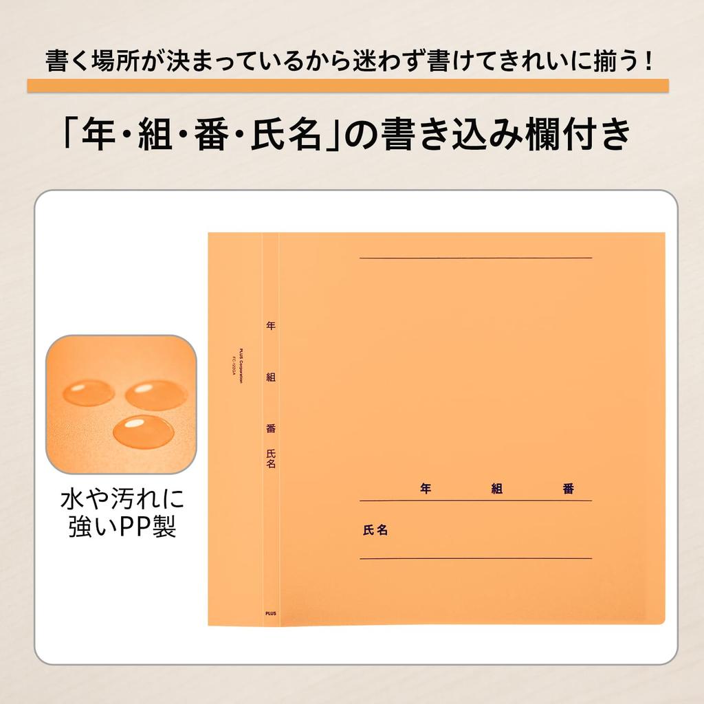 Plus Pocket Year and Class Clear 20 Pack of x 10 File, Name, File, FF, Pockets, 10, Orange, FC-122GA, 84-896