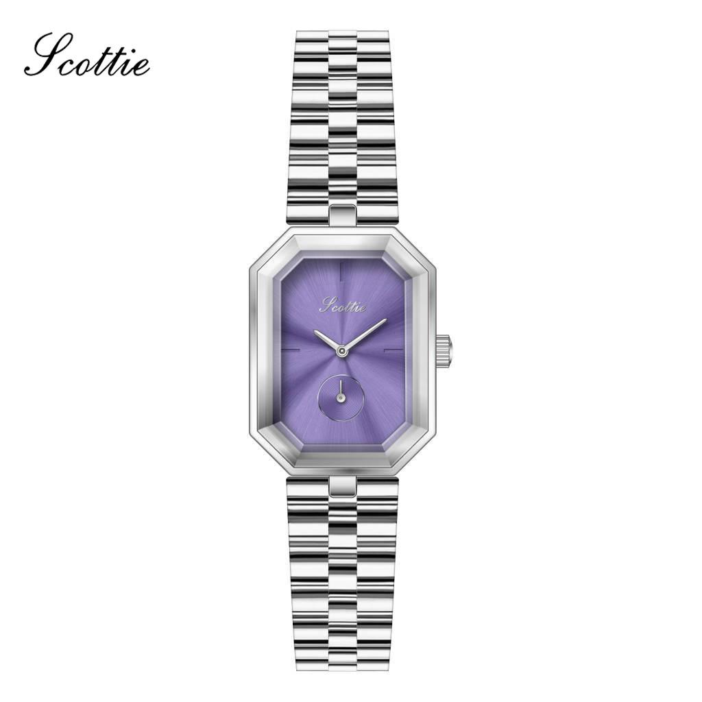Square Small Dial Steel Belt Women'S Watch Independent Second Dial 9610C