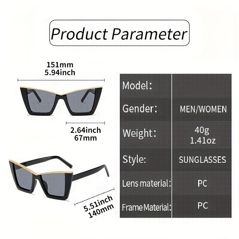 Cat Eye Fashion Sunglasses For Women Men Casual Anti Glare Sun Shades For Party Beach Travel Sunglasses