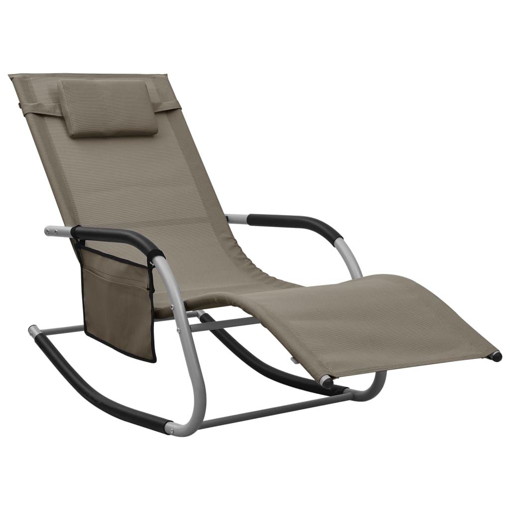 Sun Lounger Textilene Taupe and Grey