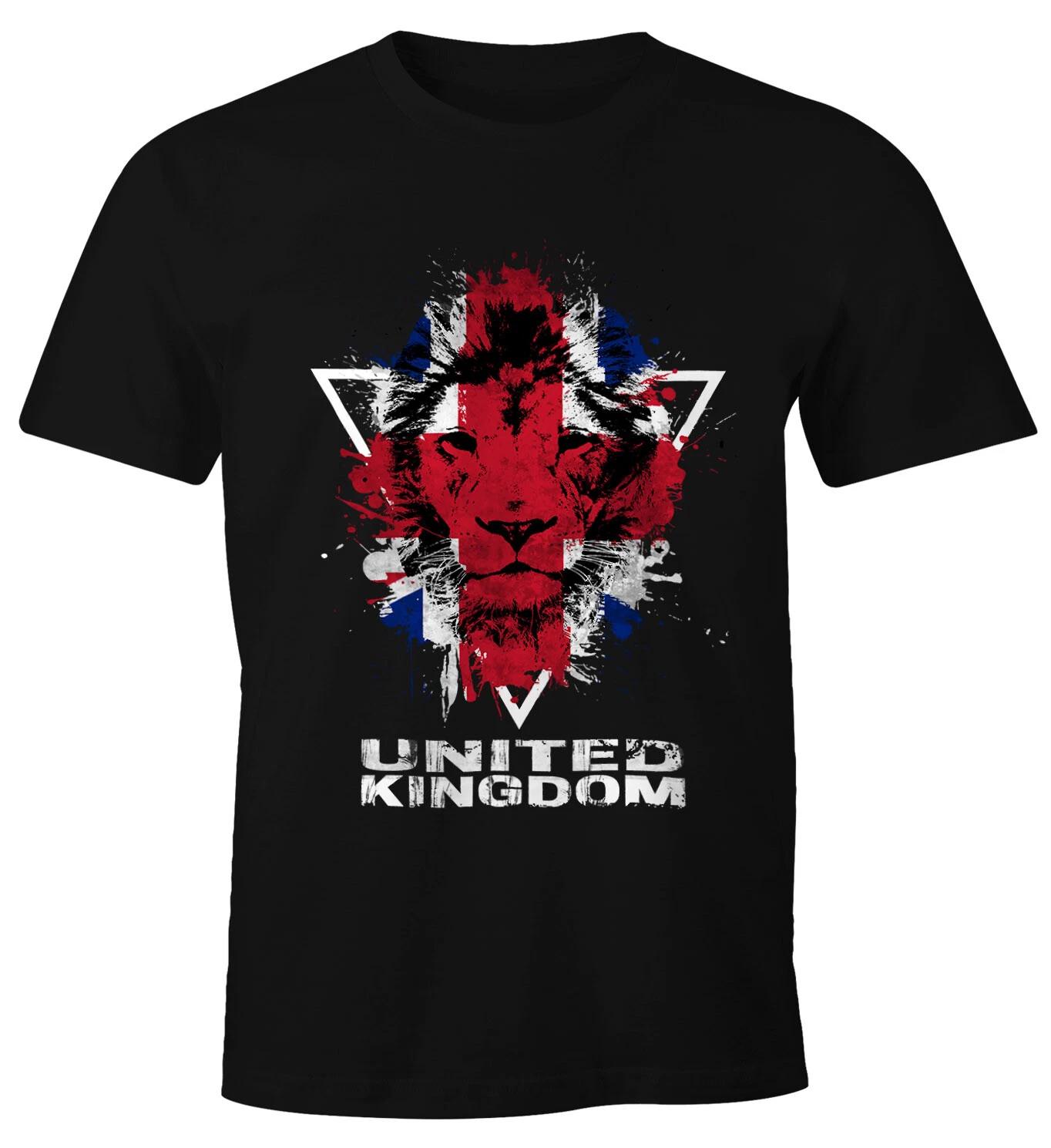 Mens T-Shirt - Great Britain UK United Kingdom Lion Flag Bunting Colours - L
