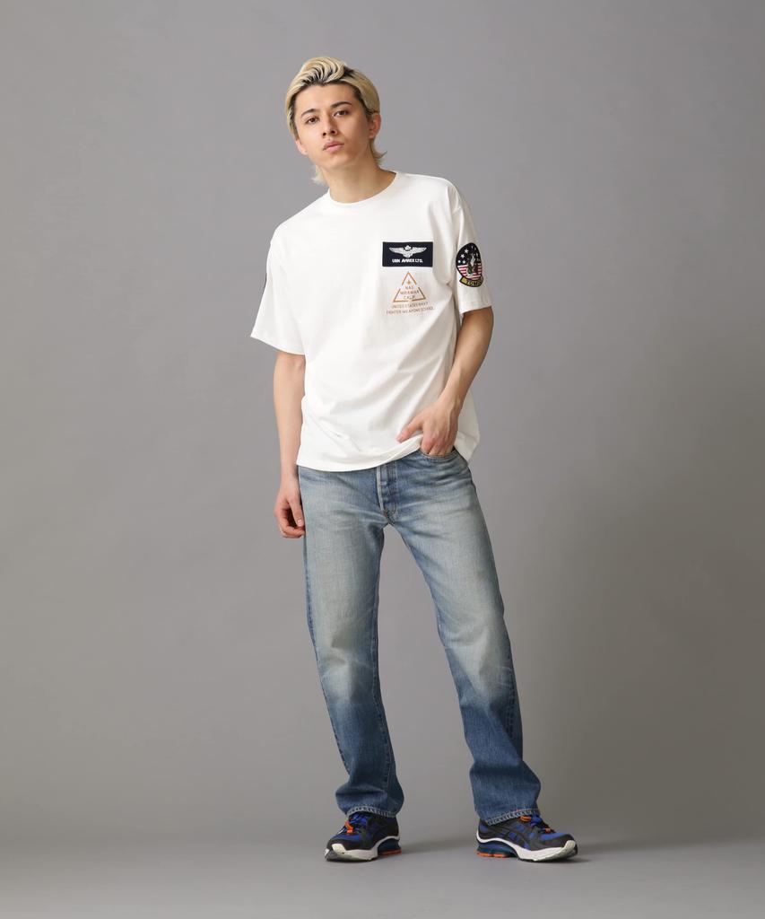 Avirex TOP GUN PATCH PRINT & T-SHIRT, Men's XL, 030, White, 783-3934013